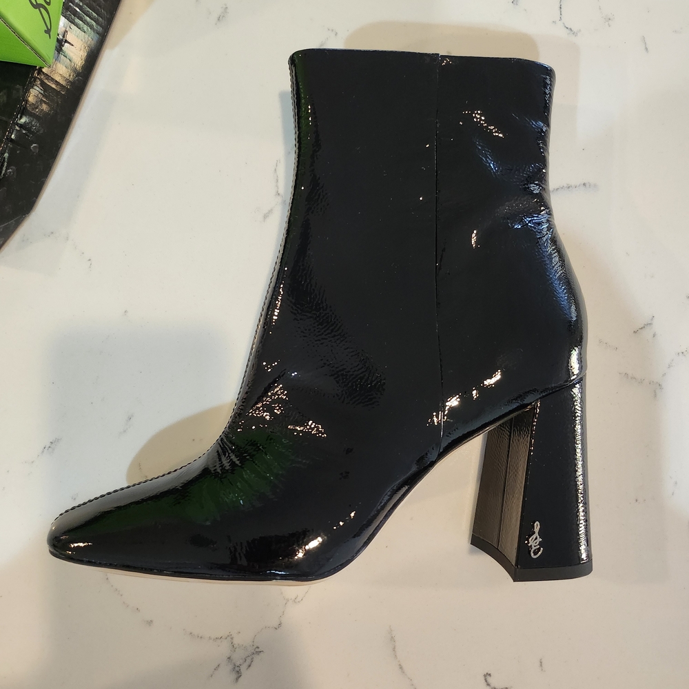 Sam Edelman Shiny Black Heeled Boots